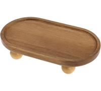 Easnea Wooden Riser for Display, Farmhouse Pedestal Stand Soap Tray Wood Display Riser Decorative Countertop Organizer Riser Board Plant Stand for Kitchen Counter & Home Decor (Short Oval)