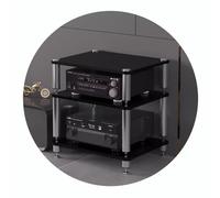 Easnuroz 2/3/4-Tiers HiFi Rack AV Shelf Media Storage Shelf With Adjustable Shelves HIFI Stand Record Player Stand Media Storage Shelves Audio Video Components(Black,60 * 48 * 60cm(3Tier))