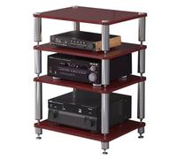 Easnuroz HIFI Audio Cabinet 2/3/4-Tiers HIFI Record Player Stand HiFi Racks And Stands Audio Rack Cabinet AV Shelf TV Table For Amp/Turntable/Sky Box/Printer (Brown, 60 * 48 * 76cm(4Tier))