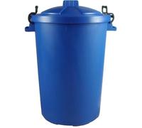 Eason Bros - 1 x 80L Blue Heavy Duty Plastic Large Garden Dustbin, Outdoor Waste Bin with Locking Lid, Sturdy & Weatherproof Refuse Bin for Rubbish, Recycling, Animal Feed, Home, Kitchen, Garage