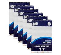 EASON BROS 18 x A5 Reporter Notebooks, Top Spiral Ruled Memo Pads, 50gsm Writing Paper, 100 Pages Each, Wirebound Shorthand Books for Office, School, Meetings, Study & Daily Notes Planning Tasks Daily