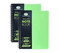 Eason Bros 2 Pack A4 Spiral Notebooks - Green College Ruled Writing Pads with 140 Lined Pages, 68GSM Thick Paper & Durable PVC Covers - Professional Notepads for School, Office, Study & Journaling