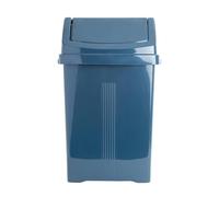 Eason Bros - 2x Navy Blue 50L Plastic Swing Bin Waste Recycle Dustbin Kitchen, Bathroom Rubbish Trash Refused Bin, Indoor Outdoor Dustbin, Removable Swing Lid for Kitchen, Home, Office, Bathroom