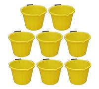 EASON BROS 3 Gallon 14 Litre Builders YELLOW Bucket Strong Plastic Mixing Bucket with Metal Handle, Measuring Scale, Pour Spout, Cement Water Storage Bucket for Home, Garden & DIY Use - (8)