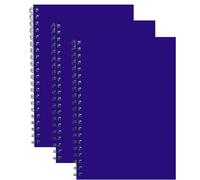 Eason Bros - 3 Pack A5 Lined Notebooks, 140-Page Wirebound Spiral Journals (68gsm) with Hard Cover - Blue Writing Notepads for School, College & Note Taking