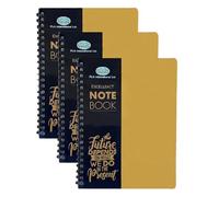 Eason Bros - 3 Pack Lined Hardcover Notebooks - Orange A4 College Ruled Wirebound Writing Pads140 Pages, 68GSM Thick Paper Journals Spiral Books for School Office, Study & Note Taking