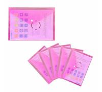 Eason Bros - 30Pcs A4 Plastic Folder with Snap Button, Durable & Waterproof Plastic Popper Wallet A4 Document Folder, Translucent Pink Color Bulk Transparent Wallets for Home Office School & Travel