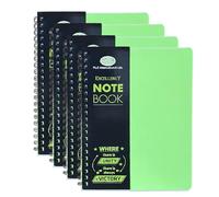 Eason Bros 4 Pack A4 Spiral Notebooks - Green College Ruled Lined Pads, 140 Pages Each, 68GSM Premium Paper - Durable Poly Cover Notepads for School, Office & Study