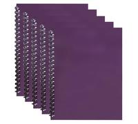 Eason Bros - 5 Pack Spiral Notepad A5-140 Pages A5 Notebook with Colorful PVC Cover, Twin Wirebound Lined Notebook Bulk Collage Ruled Journal Writing Pad for Business Office School Travel (Purple)