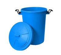 Eason Bros - 50L Large Heavy Duty Colourful Plastic Dustbin with Secure Clip Lock Lid - Durable, Weather-Resistant Indoor/Outdoor Bin for Rubbish, Garden Waste, Storage or Animal Feed (Sky Blue)