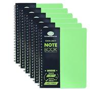 Eason Bros 6 Pack A4 Spiral Notebooks - Geen Twin Wire Bound Writing Pads with 140 Lined Pages, 68GSM Thick Paper & Durable Poly Covers - College Ruled Notepads for School, Office, Study & Gift Giving