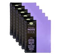 Eason Bros - 6 Pack Lined Notebooks - A4 College Ruled Wirebound Writing Pads Purple 140 Pages, 68GSM Thick Paper Journals Spiral Books for School, Office, Study & Note Taking