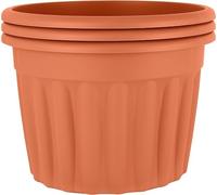 Eason Bros - 60cm Vista Plastic Planter, Round Garden Plant Pot, Extra Large Floor Pot (60cm, 69L, Terracotta) Indoor/Outdoor, Bulk Pack Durable Weather-Resistant Garden Flower Pot Made in UK (3 Pcs)