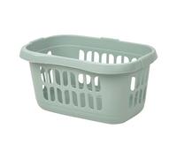 EASON BROS 60L Silver Sage Rectangular Hipster Laundry Basket, High Grade Plastic Durable Ventilated Washing Basket for Home, Bedroom & Bathroom Storage - Made in UK