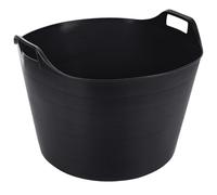 Eason Bros - 75L Litre Robust Multi-Purpose Storage Tub in Black Color - Extra Large Plastic Storage Container for Garden Waste & Building Materials, Horse Feeder Trugs Flex Tub- MADE IN UK (Black)