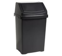 Eason Bros - 8L/25L/50L Litre Plastic Swing Bin Waste Recycle Bin Dustbins Kitchen, Bathroom Rubbish Trash Refused Bins Garbage Bin (50L, Midnight Greyish)