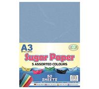 Eason Bros A3 Sugar Paper - 70 GSM, 5 Bright Assorted Colours | Large Coloured Craft Paper for Kids Arts & Crafts, Drawing, Painting & Scrapbooking | 42 x 29.7 cm (Pack of 1)