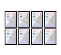 Eason Bros - A4 Black Photo Frame 8 Pack - Classic Wall Décor Gallery Picture Frame with Styrene Front, Wall Mount/Tabletop Display 21 x 29.7cm Pictures, MDF Certificate Frames for Gifting, Home Décor
