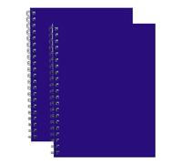 Eason Bros - A4 Notebook - 2 Pack Multicolour A4 Spiral Wirebound Notebook with 9mm Lines 68 GSM Paper, Hard Cardboard Cover, 140 Pages Ruled Writing Pad for School College Student, Office (Blue)