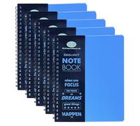 Eason Bros A4 Notebooks, Bulk Pack of 5 Spiral Bound College Ruled Notepads with 140 Pages, 68GSM Thick Paper, PVC Hardcover - Durable Lined Writing Journals for School Office & Study (Blue)
