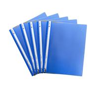 Eason BROS A4 Project Report Files - Plastic Presentation Document with Transparent Front Cover & 2-Prong Mechanism | Durable Folders for Office Reports, Coursework & Paper Storage - (24, Blue)