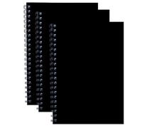 Eason Bros - A5 Notebook, 3 Pack Lined Journal Wirebound Spiral Notebook A4 with Premium 68gsm Paper 140 Pages, Durable Cardboard Cover Writing Pad for Students & Professionals - 14 x 21.6cm (Black)
