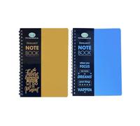 EASON BROS A5 Spiral Bound Notebook, Twin Wire, 140 Ruled Pages, 68 GSM Paper, Polypropylene Cover, Micro Perforated Sheets, for School, College, Office & Home - (Orange + Blue)