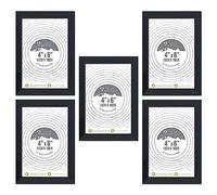 Eason Bros - Black 6x4 Photo Frames, Solid Wood with Real Glass Multi Picture Frame for Gallery Wall Décor, School Projects, Exhibitions, Certificates, Family Photos - Wall or Tabletop Display (5)