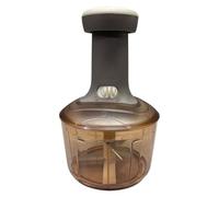 Eason Bros - Hand Press Food Chopper 725ml with Lock-Unlock System and 3 Stainless Steel Blades - BPA-Free, Easy to Use Multipurpose Vegetable Cutter for Onion, Herbs, Chop Garlic, Fruit & Meat (Grey)