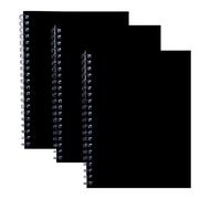 Eason Bros - Multicolour A4 Notebook, 3 Pack Lined Spiral Bound Notepads with Hard Cardboard Covers,140 Pages, Twin Wirebound A4 College Ruled Writing Pads for School, Office, Study & Notes (Black)