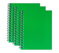Eason Bros - Multicolour A4 Notebook, 3 Pack Lined Spiral Bound Notepads with Hard Cardboard Covers,140 Pages, Twin Wirebound A4 College Ruled Writing Pads for School, Office, Study & Notes (Green)
