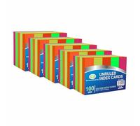 Eason BROS Neon Unruled Index Cards 5 x 7 Inch, 250 GSM Thick Multi-Coloured Revision Flash Cards for Study, Cue Cards, Notes, School, Office & Home - (5 Pack → Value Pack)