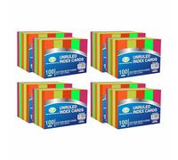 Eason BROS Neon Unruled Index Cards 5 x 7 Inch, 250 GSM Thick Multi-Coloured Revision Flash Cards for Study, Cue Cards, Notes, School, Office & Home - (8 Pack → Classroom Pack)
