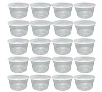Eason BROS Pack of 20 - Large Clear Round Plastic Storage Container with Secure Seal Lid - Moisture-Proof Filament Storage Box for 3D Printer Spools, Durable & Stackable (4l Litre)
