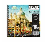 Eason Bros Premium Square Sketchbook 10" x 10" Inch - Spiral Bound Hardback, Thick 130GSM Acid-Free Drawing Paper, Ideal for Toddlers, Students & Professional Artists (1)