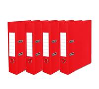 Eason Bros Red A4 Lever Arch File - Heavy-Duty 75mm Spine Ring Binder with Metal Edge & Finger Pull | Strong Document Storage Folder for Office, School & Home (5)