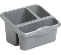 Eason Bros Silver High Grade Plastic Sink Tidy - Countertop sink Organizer Tub with Handle - Drainer rack Holder Tidy for Home & Bathroom (20cm (L) X 25cm (W) X 15cm (H))