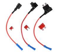 EASONGEE 3 Set Circuit Fuse Tap, 3 Types Small Mini Adding a Circuit Adapter Car Fuse Tap Kit, Low Profile Tap Adapter Piggy Back Blade Fuses Holder, Fuse Taps Set for Trucks Cars Boats, 12V, 10A