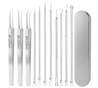 EASONGEE Blackhead Remover Tool Kit, 11PCS Professional Stainless Steel Pimple Popper Comedone Extractor Tools, Zit Removing, Acne Extractor Remover Tool for Removing Pimples, Blackheads, Whitehead