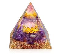 EASONGEE Crystal Pyramid, Healing Crystal Tower, Crystal Orgone Pyramid Ogan Crystal Energy Tower Nature Reiki Chakra Crushed Stone Crystal Orgonite Pyramid Spiritual Gifts for Women Men