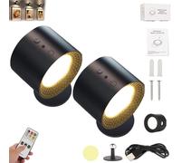 EasPowest Glowright Lighting UK,Glowright Halo Lux,Glowright Indoor Everywhere Light 2.0,360°Rotation Glowright Round Lights with Controller (2*Black)