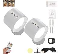 EasPowest Glowright Lighting UK,Glowright Indoor Everywhere Light 2.0,360°Rotation Glowright Round Lights with Controller (2*White)