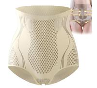 EasPowest Grishay Curve Shaper, Women's High Waisted Cotton Underwear Ladies Soft Full Briefs Panties, Comfortable and Breathable (M,Beige)