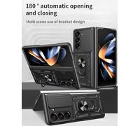EASSGU Armor Case for Honor 400 Smart 5G (6.77 Inches), Hard PC Silicone Ring Stand Mobile Phone Case with Magnetic Base - Black