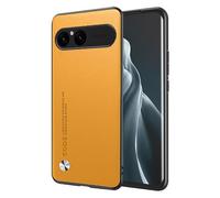 EASSGU Case for Smartphone, Compatible with Sony Xperia 10 VII (Seventh Generation) (6.1 Inch) Mobile Phone Case in Business Style with PU Leather Back - Yellow