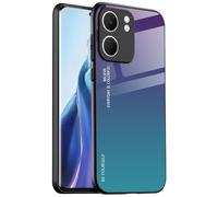 EASSGU Case Suitable for OPPO A5X (6.67" Inches), Gradient Glass Back Cover Anti-Drop and Anti-Scratch Mobile Phone Case - Purple Blue