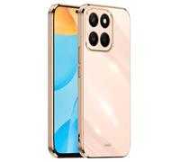 EASSGU Electroplated Frame Mobile Phone Case for Honor 400 Smart 5G (6.77 Inches), Soft TPU Silicone Protective Case - Pink