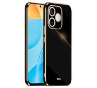 EASSGU Electroplated Frame Mobile Phone Case for Honor 600 Lite 5G (6.6 Inches), Soft TPU Silicone Protective Case - Black