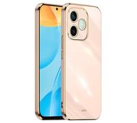 EASSGU Electroplated Frame Mobile Phone Case for Honor 600 Lite 5G (6.6 Inches), Soft TPU Silicone Protective Case - Pink