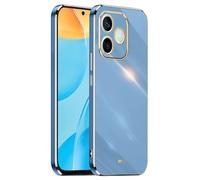 EASSGU Electroplated Frame Mobile Phone Case for Honor 600 Lite 5G (6.6 Inches), Soft TPU Silicone Protective Case - Navy Blue
